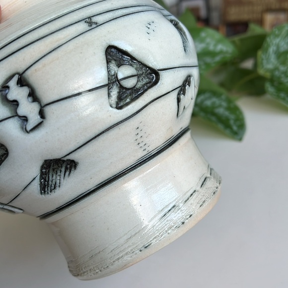 Handmade Pottery Vase Abstract Shapes Husby - Picture 9 of 12